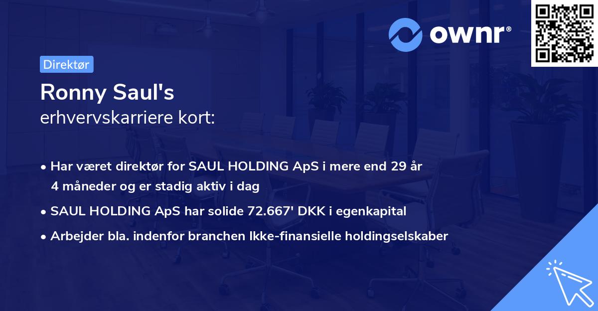 Ronny Saul's erhvervskarriere kort