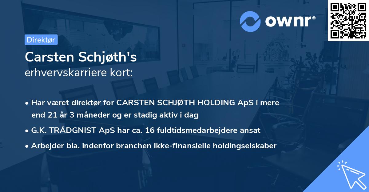 Carsten Schjøth's erhvervskarriere kort