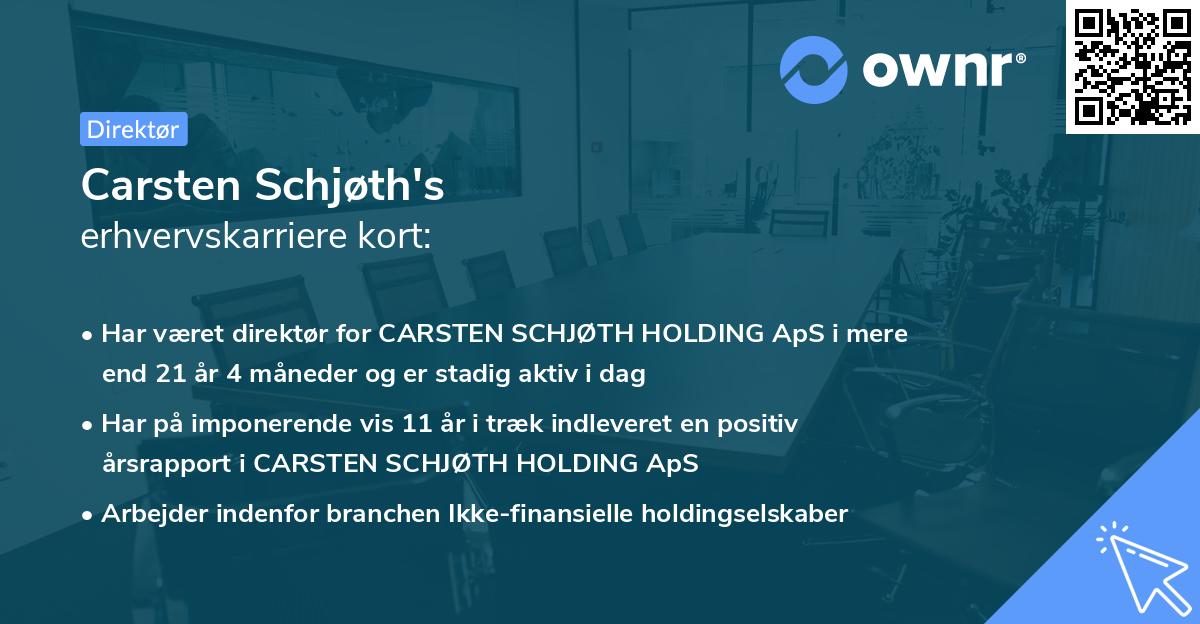 Carsten Schjøth's erhvervskarriere kort