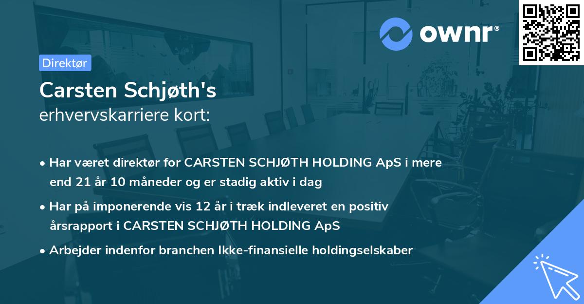Carsten Schjøth's erhvervskarriere kort