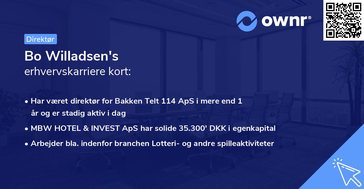 Bo Willadsen's erhvervskarriere kort