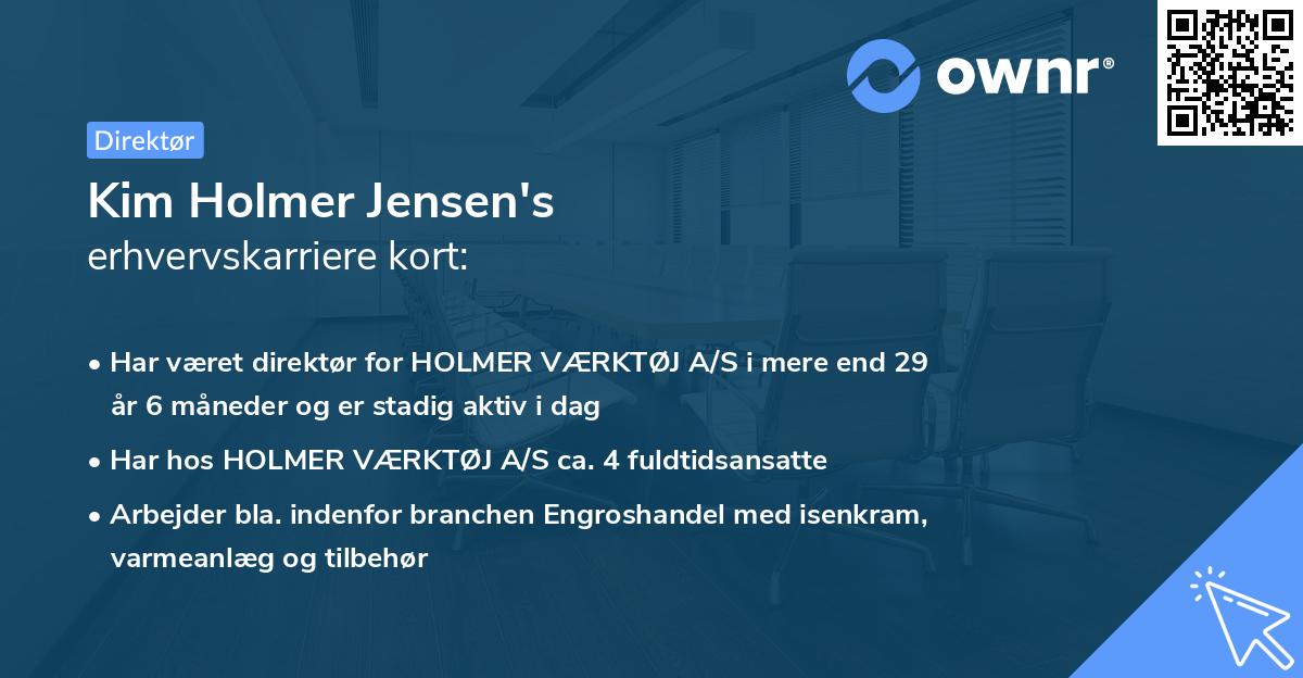 Kim Holmer Jensen's erhvervskarriere kort