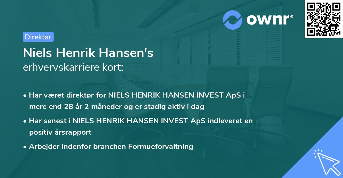 Niels Henrik Hansen's erhvervskarriere kort