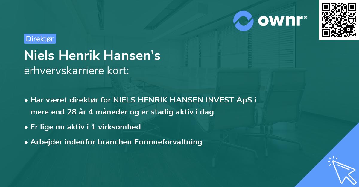 Niels Henrik Hansen's erhvervskarriere kort