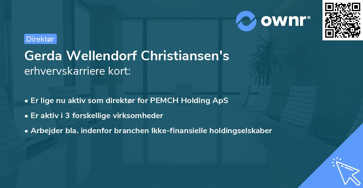 Gerda Wellendorf Christiansen's erhvervskarriere kort
