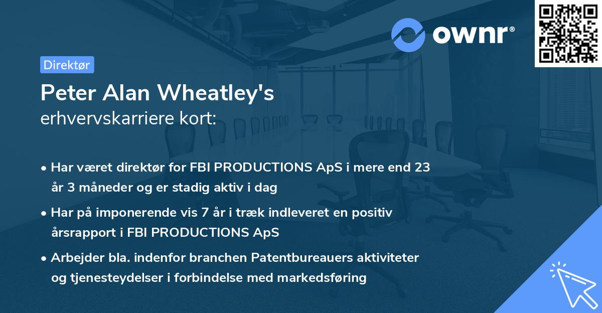 Peter Alan Wheatley's erhvervskarriere kort