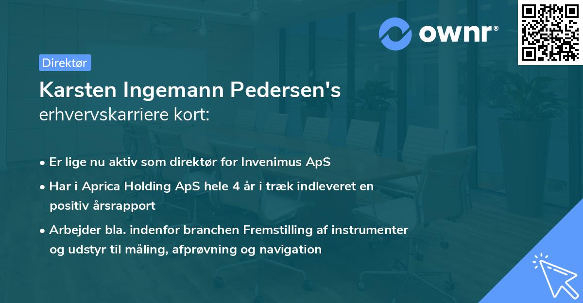 Karsten Ingemann Pedersen's erhvervskarriere kort
