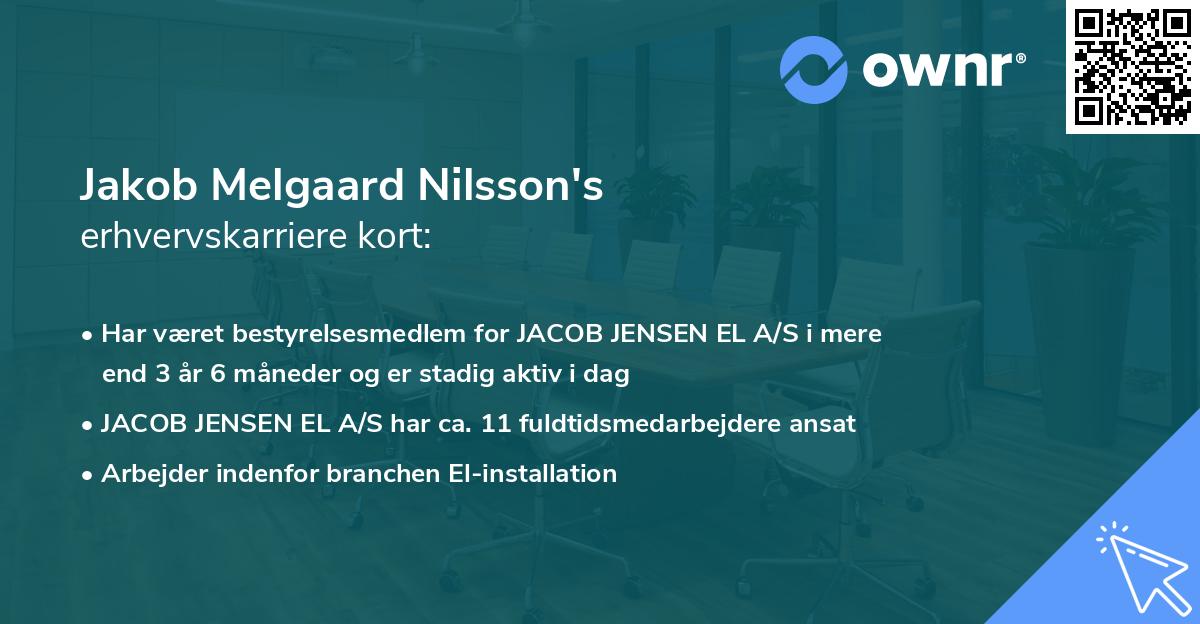 Jakob Melgaard Nilsson's erhvervskarriere kort