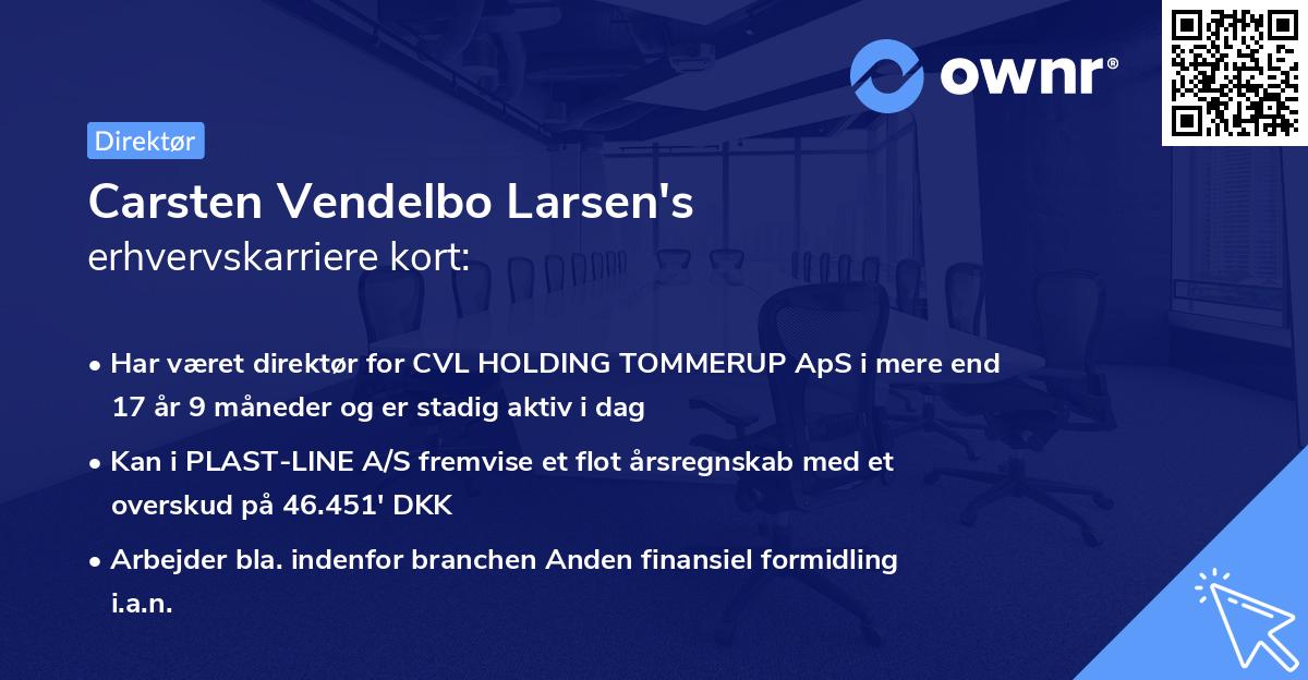 Carsten Vendelbo Larsen's erhvervskarriere kort