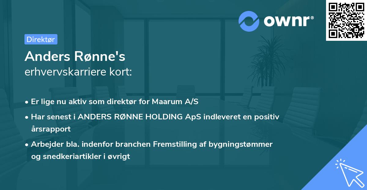 Anders Rønne's erhvervskarriere kort
