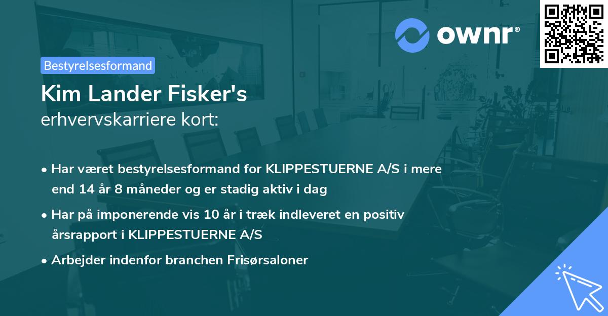 Kim Lander Fisker's erhvervskarriere kort