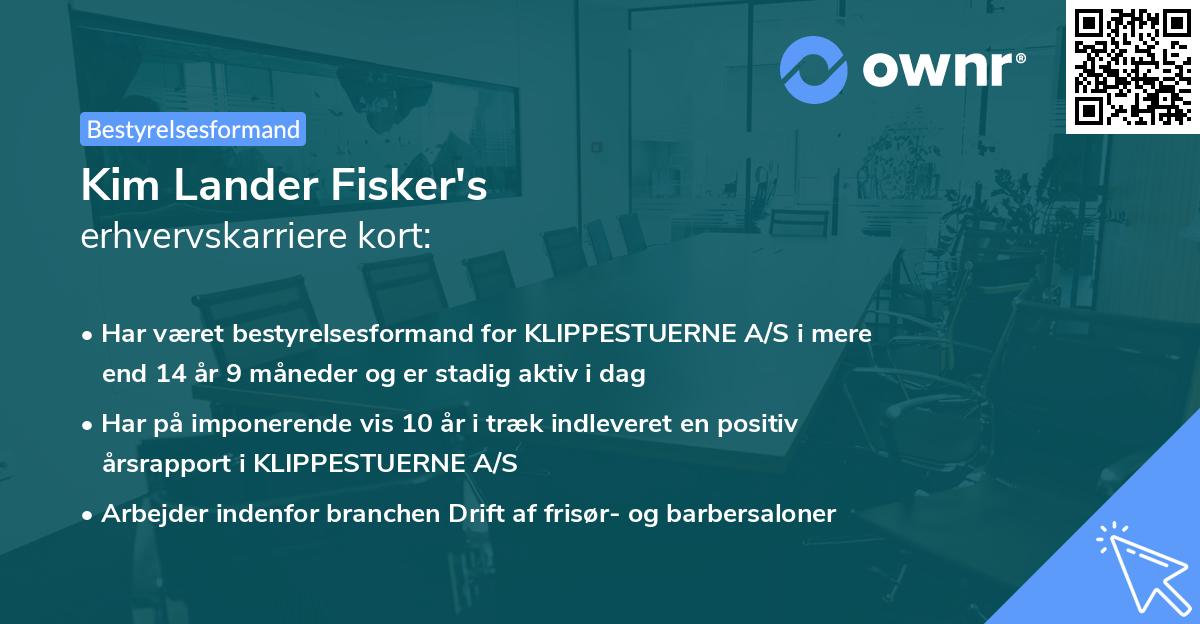 Kim Lander Fisker's erhvervskarriere kort