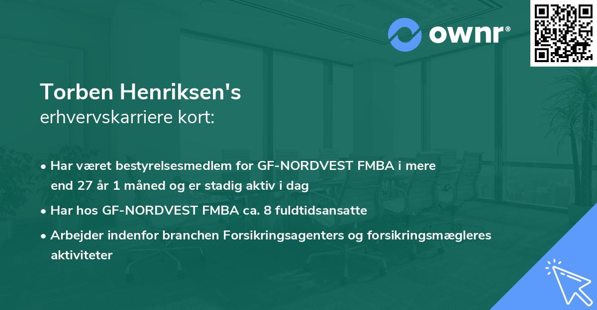 Torben Henriksen's erhvervskarriere kort