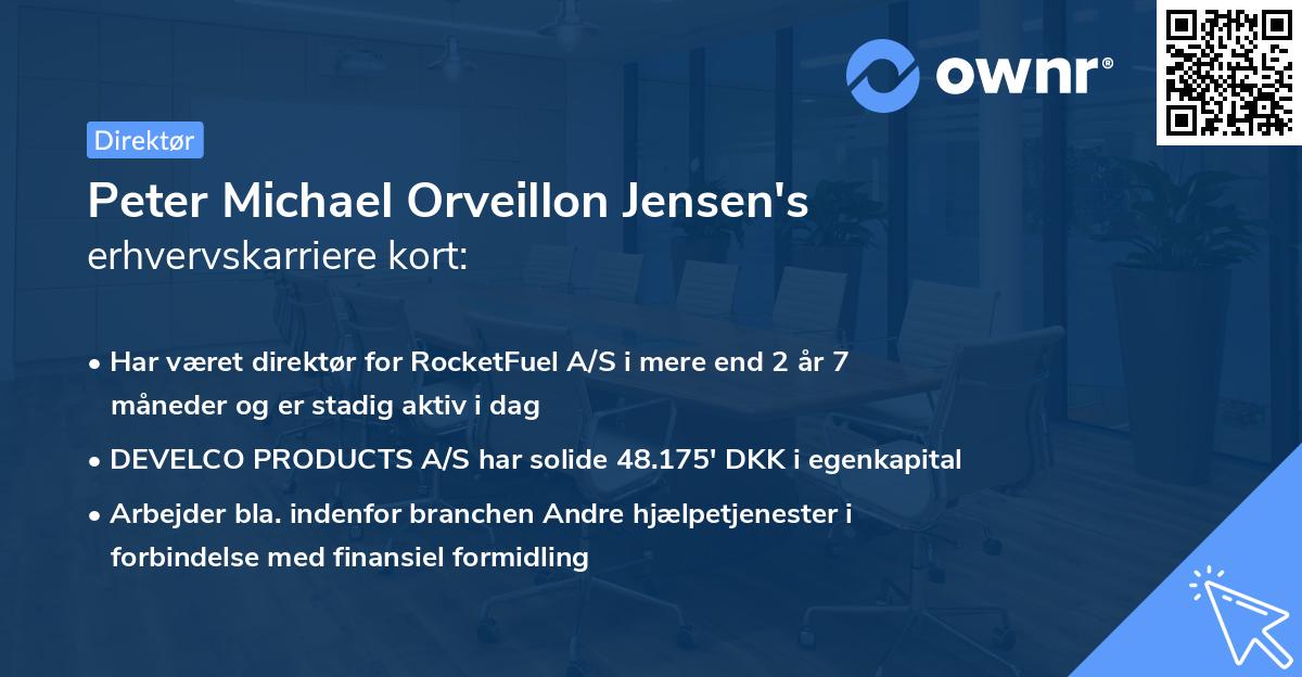 Peter Michael Orveillon Jensen's erhvervskarriere kort