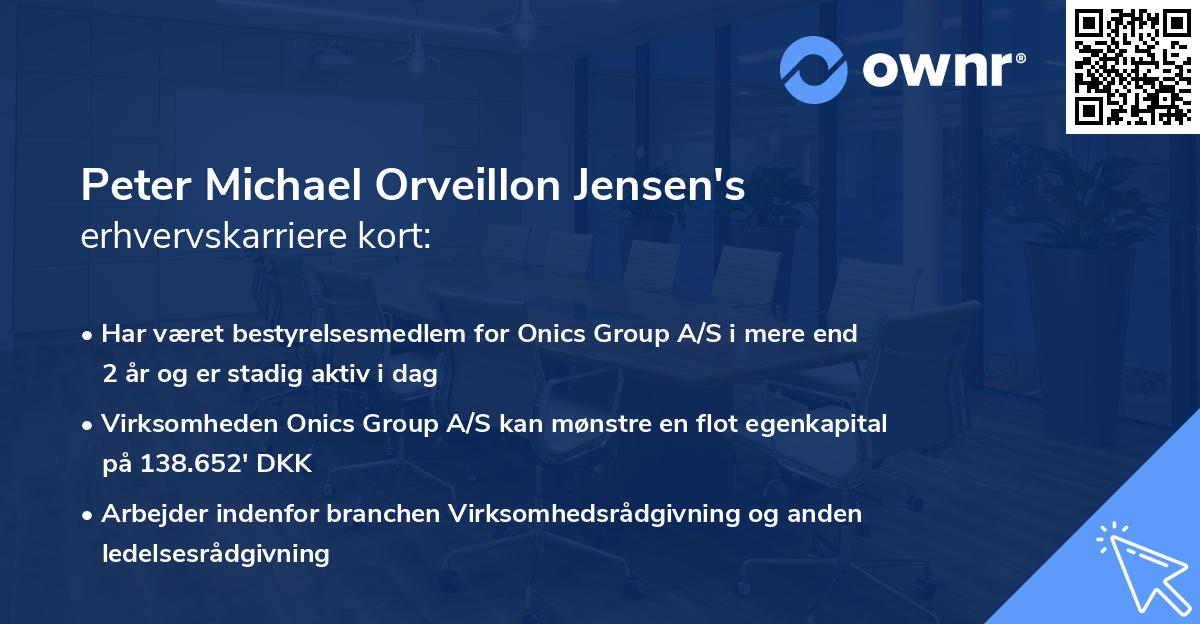 Peter Michael Orveillon Jensen's erhvervskarriere kort