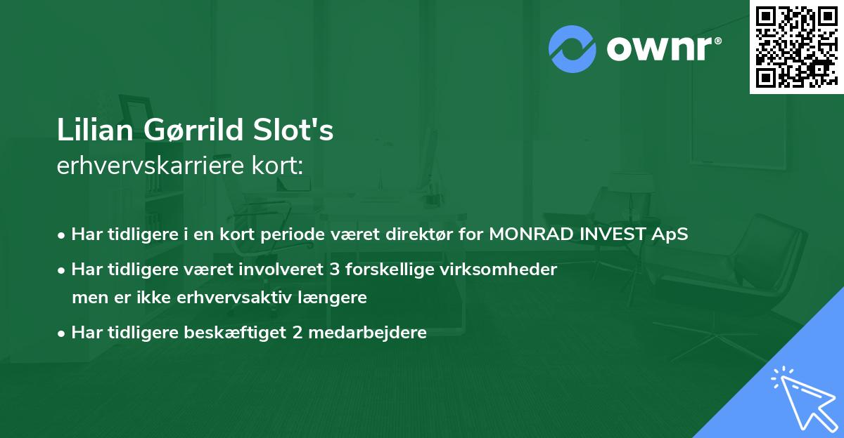 Lilian Gørrild Slot's erhvervskarriere kort