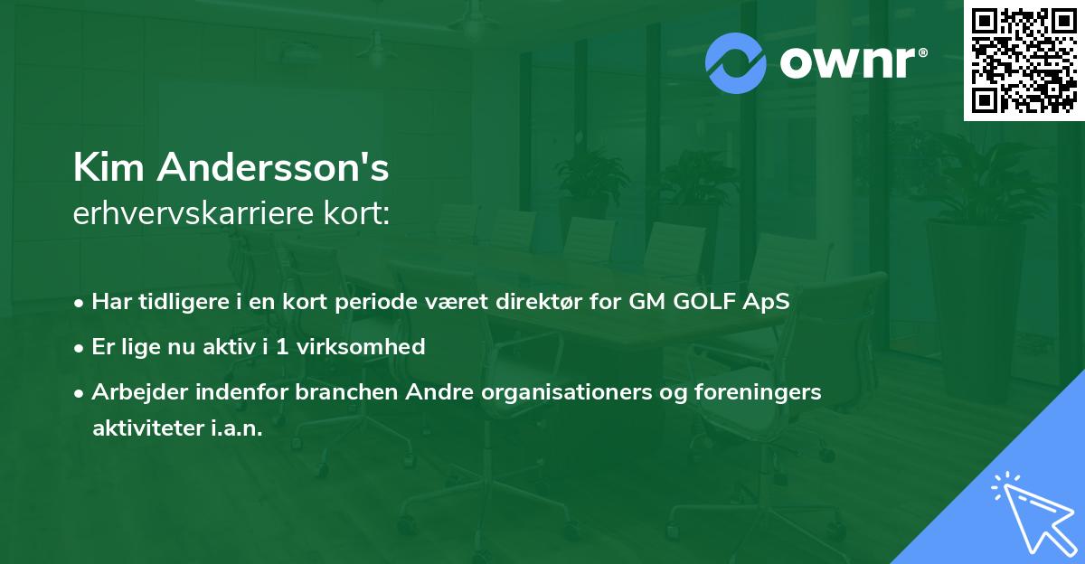 Kim Andersson's erhvervskarriere kort