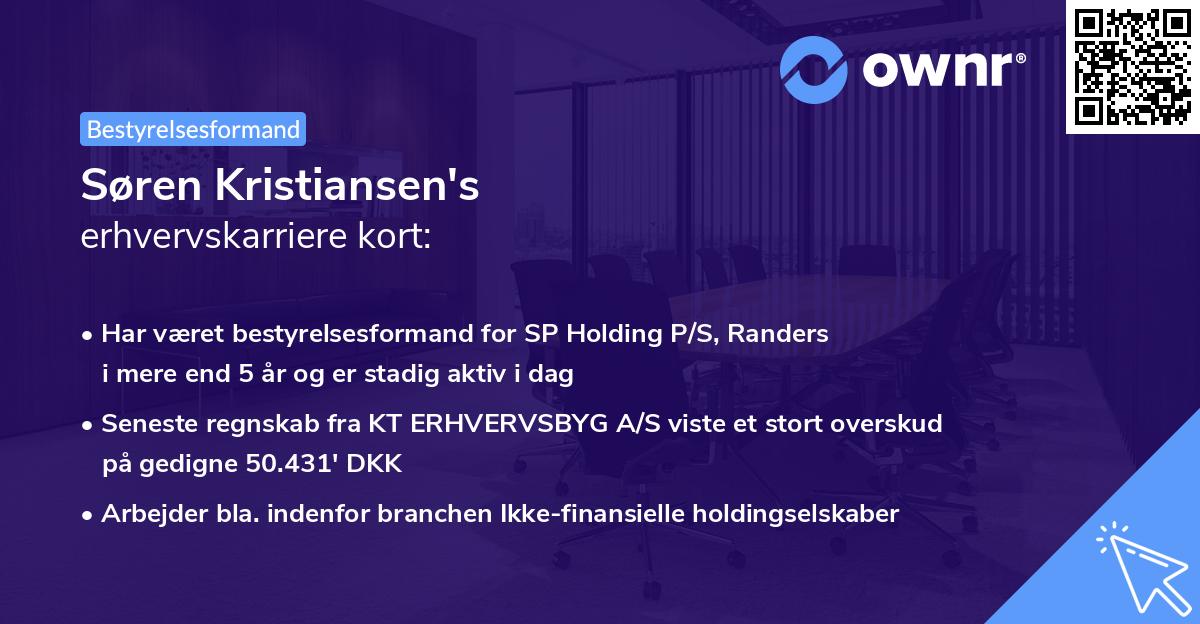 Søren Kristiansen's erhvervskarriere kort