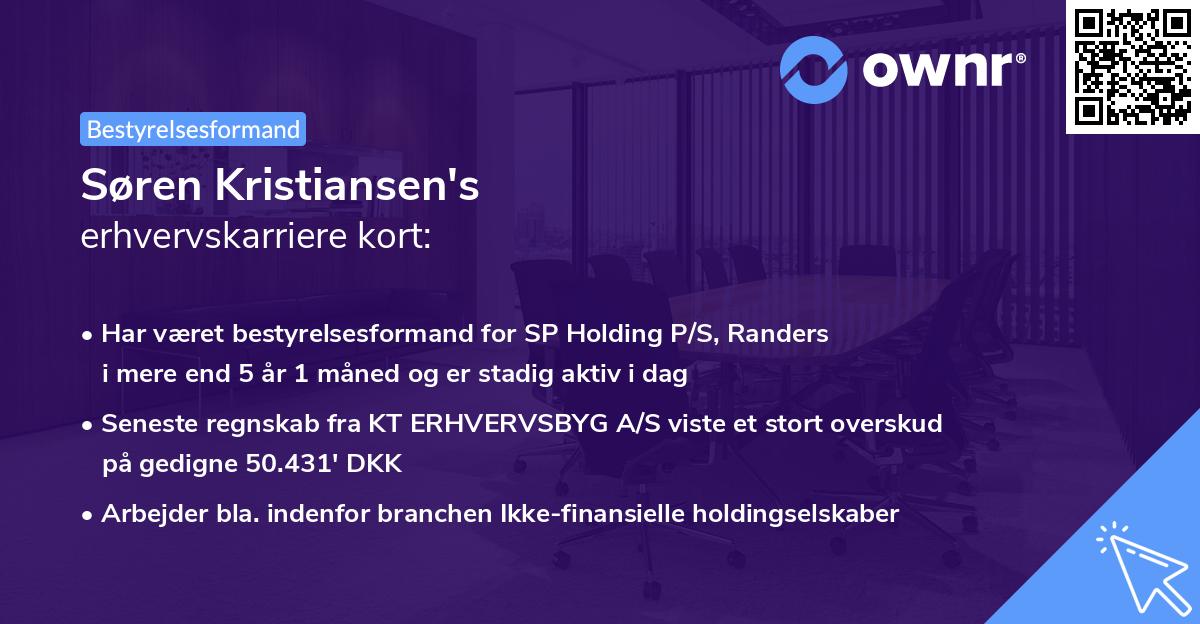Søren Kristiansen's erhvervskarriere kort