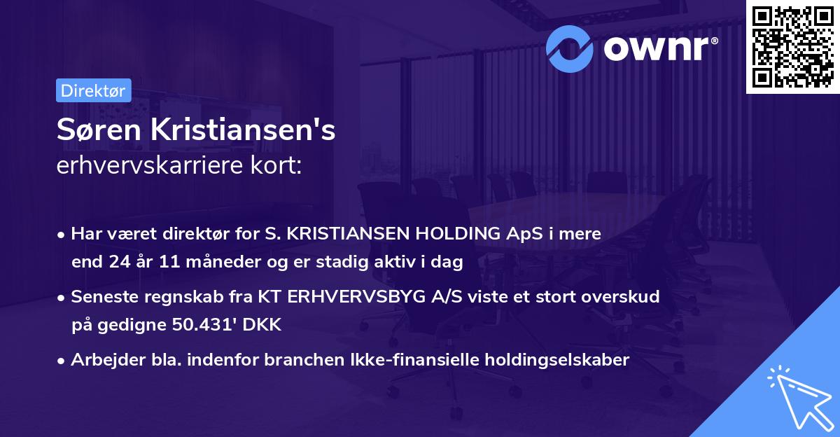 Søren Kristiansen's erhvervskarriere kort