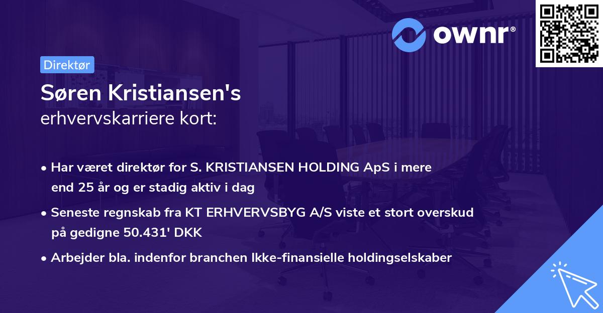 Søren Kristiansen's erhvervskarriere kort