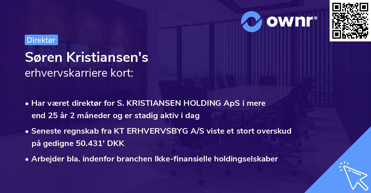 Søren Kristiansen's erhvervskarriere kort