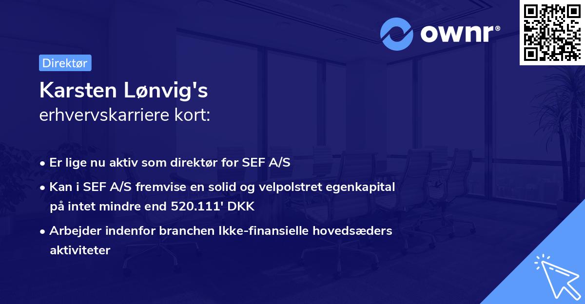 Karsten Lønvig's erhvervskarriere kort