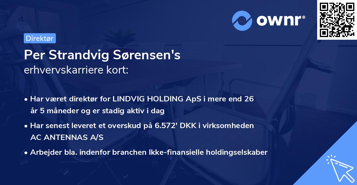 Per Strandvig Sørensen's erhvervskarriere kort