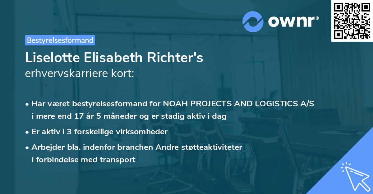 Liselotte Elisabeth Richter's erhvervskarriere kort