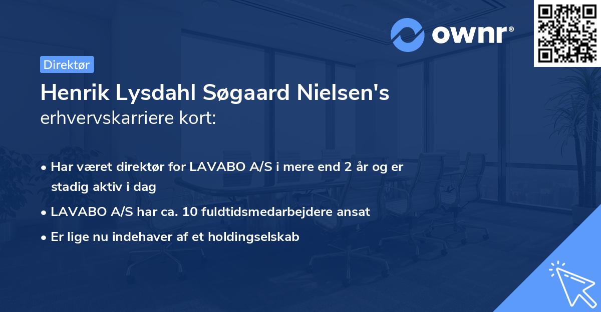 Henrik Lysdahl Søgaard Nielsen's erhvervskarriere kort