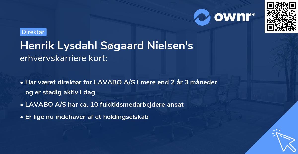 Henrik Lysdahl Søgaard Nielsen's erhvervskarriere kort