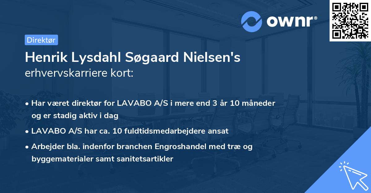 Henrik Lysdahl Søgaard Nielsen's erhvervskarriere kort