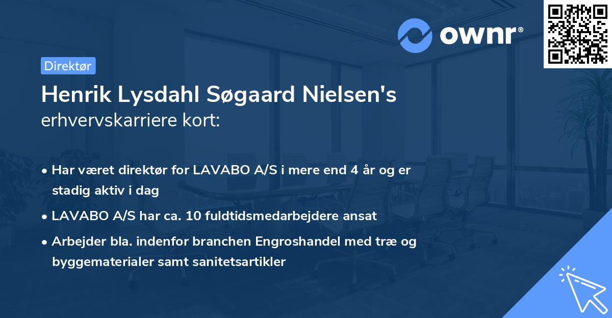 Henrik Lysdahl Søgaard Nielsen's erhvervskarriere kort
