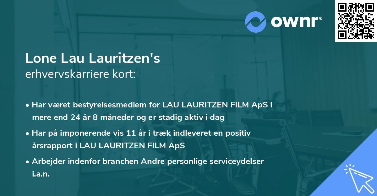Lone Lau Lauritzen's erhvervskarriere kort