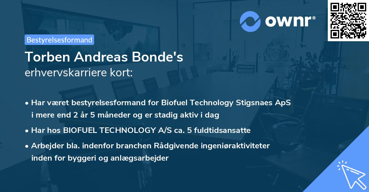 Torben Andreas Bonde's erhvervskarriere kort