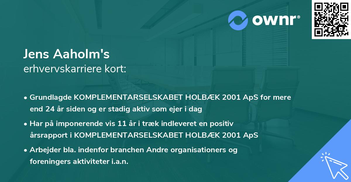 Jens Aaholm's erhvervskarriere kort