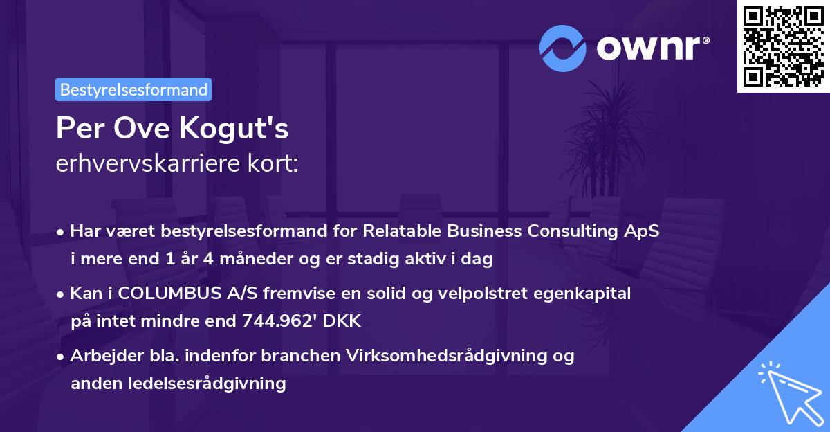 Per Ove Kogut's erhvervskarriere kort