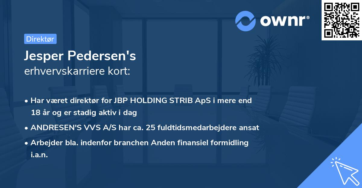 Jesper Pedersen's erhvervskarriere kort