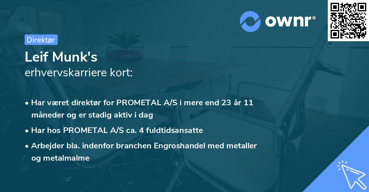 Leif Munk's erhvervskarriere kort