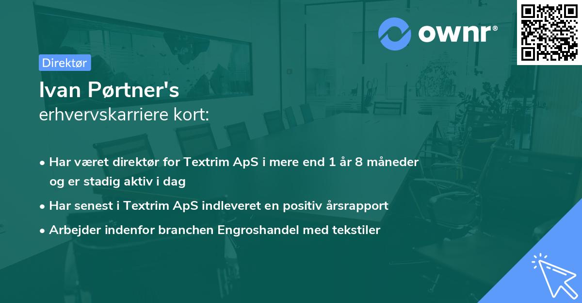 Ivan Pørtner's erhvervskarriere kort