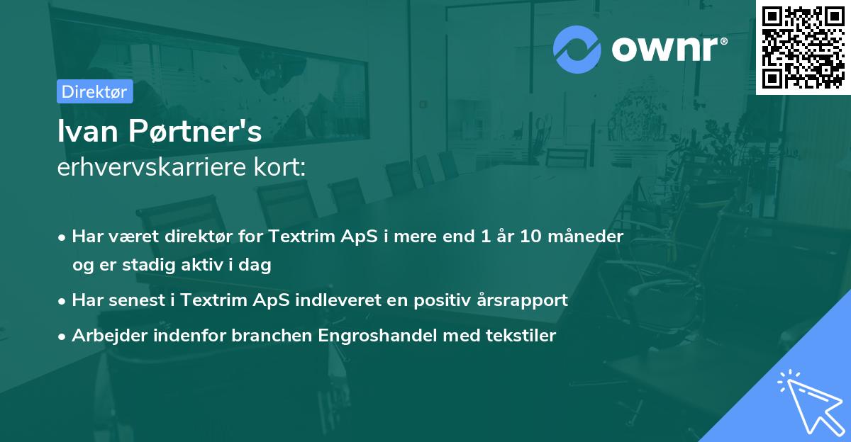 Ivan Pørtner's erhvervskarriere kort