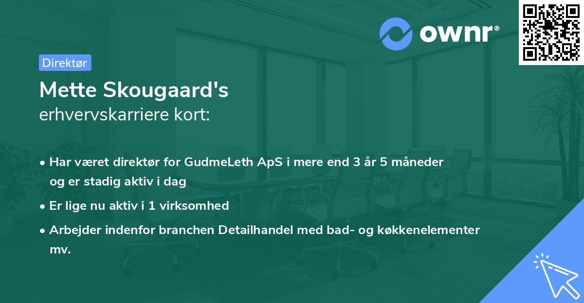 Mette Skougaard's erhvervskarriere kort