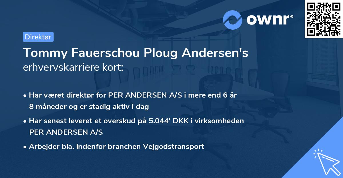 Tommy Fauerschou Ploug Andersen's erhvervskarriere kort
