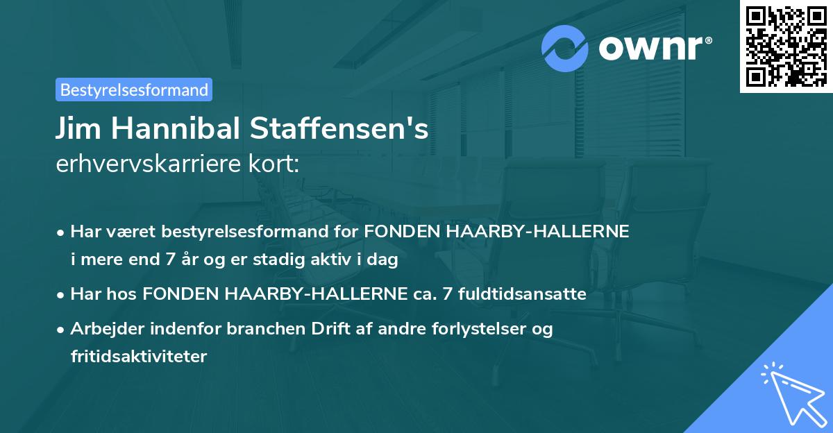 Jim Hannibal Staffensen's erhvervskarriere kort