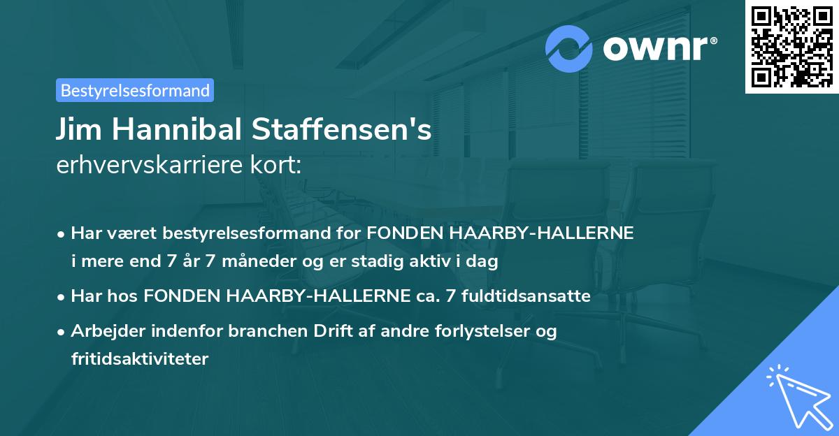 Jim Hannibal Staffensen's erhvervskarriere kort