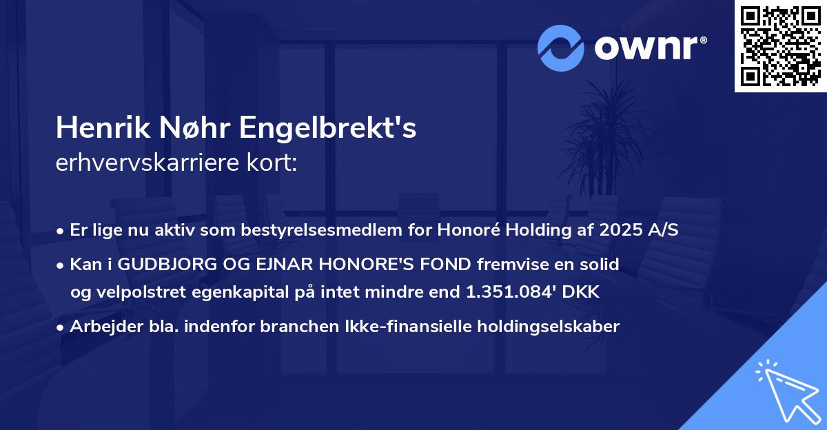 Henrik Nøhr Engelbrekt's erhvervskarriere kort