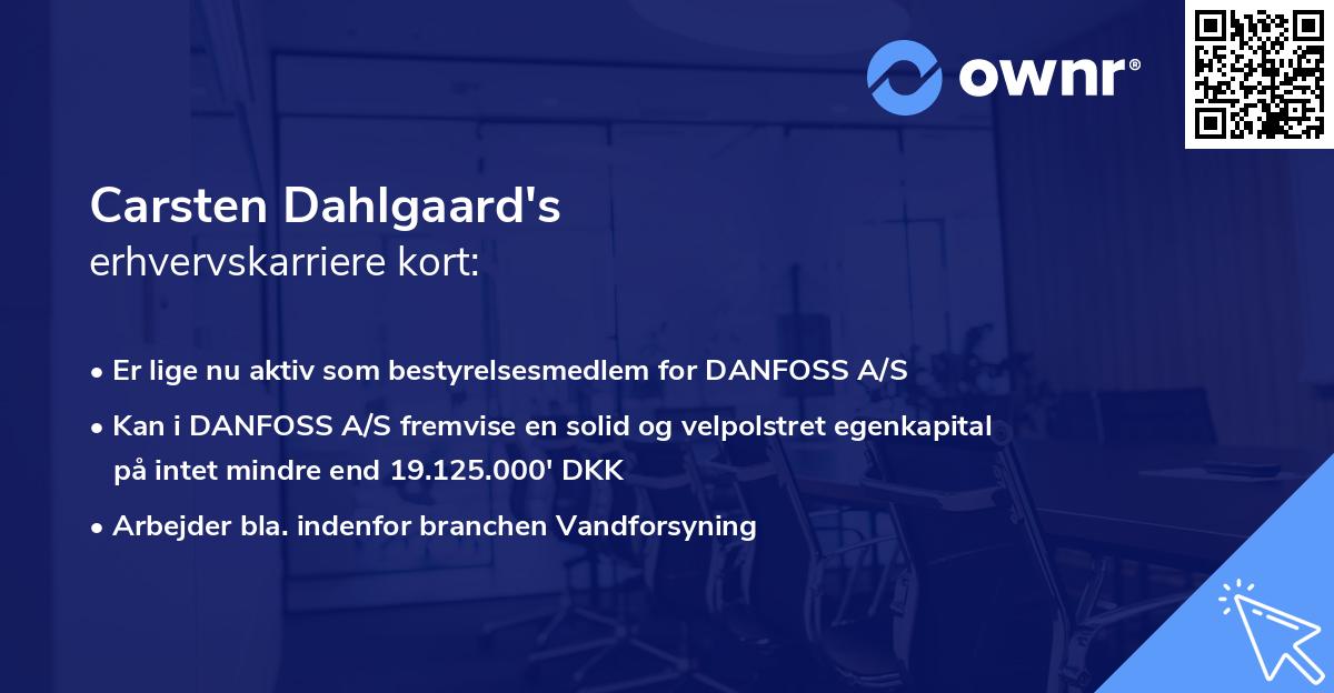 Carsten Dahlgaard's erhvervskarriere kort