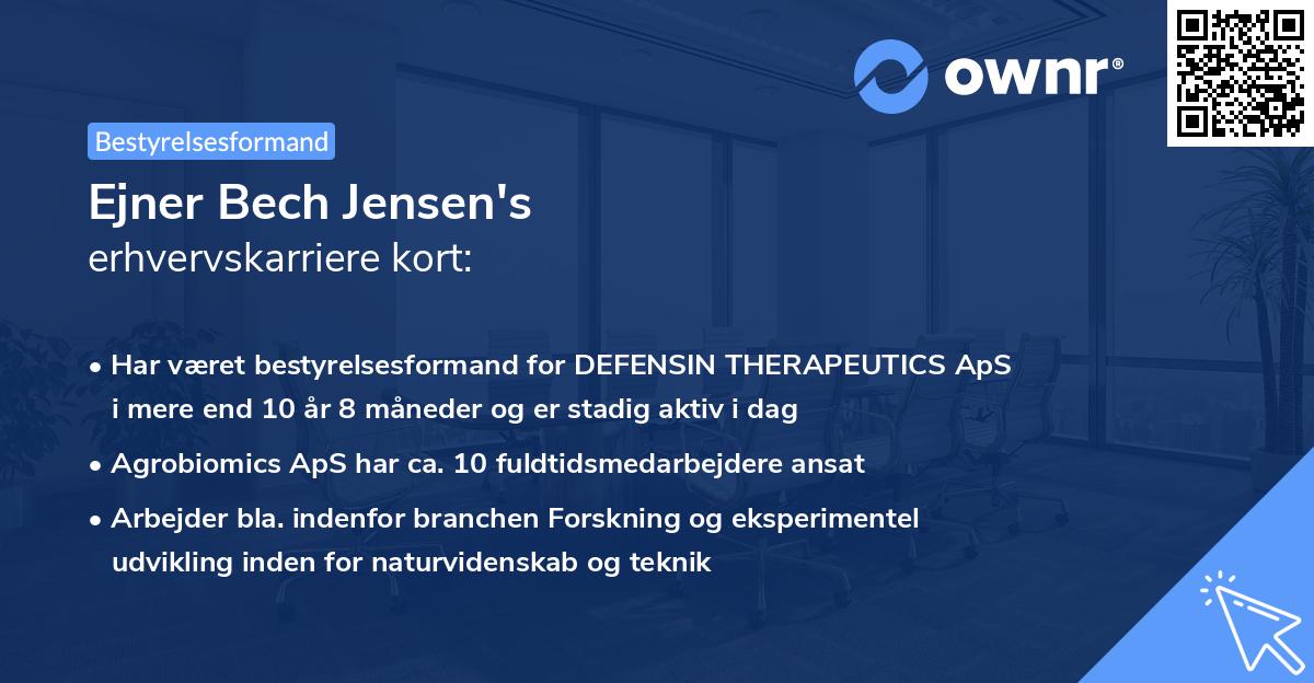 Ejner Bech Jensen's erhvervskarriere kort