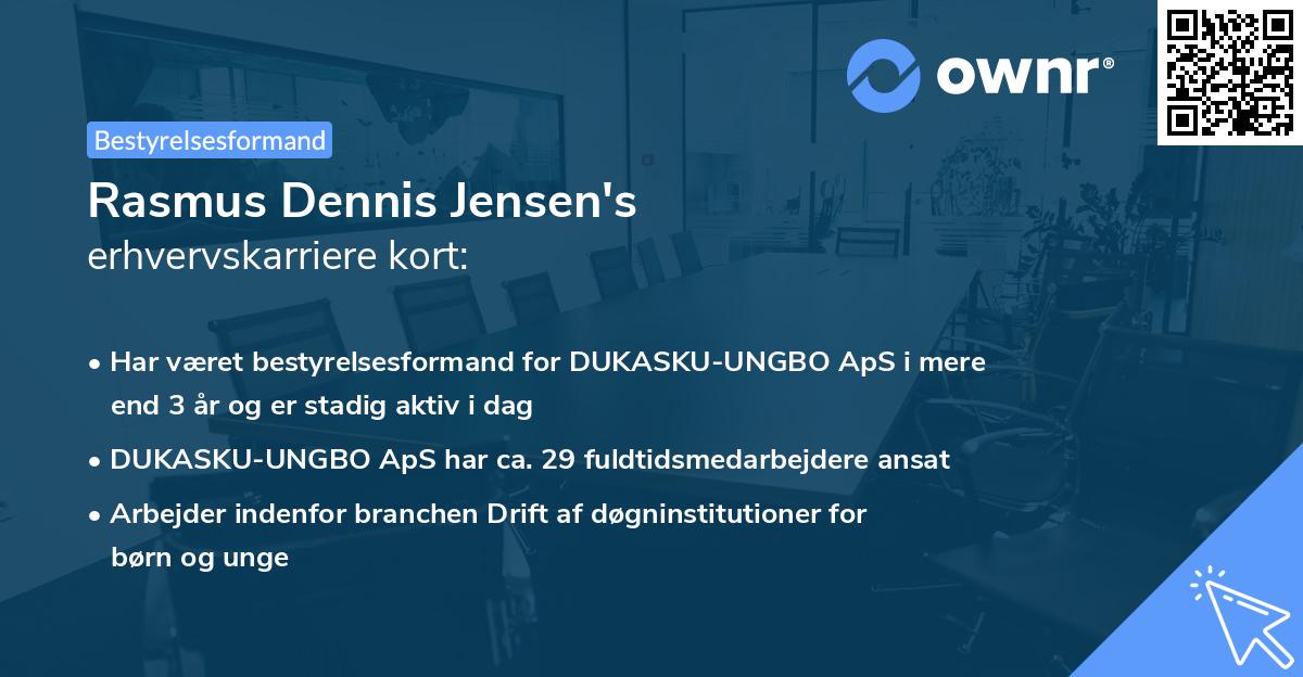 Rasmus Dennis Jensen's erhvervskarriere kort