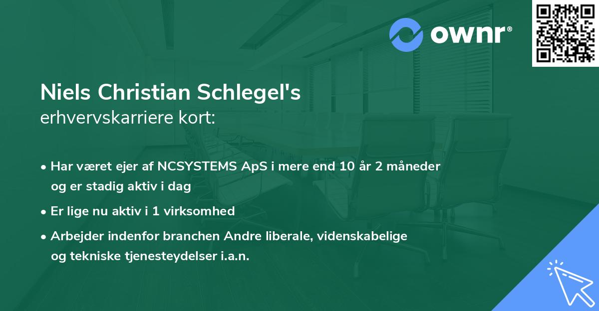 Niels Christian Schlegel's erhvervskarriere kort